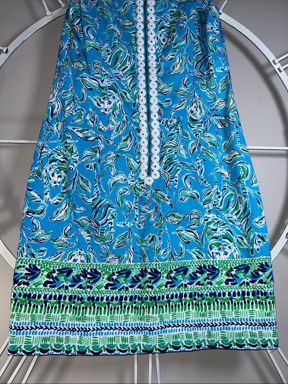 Lilly Pulitzer Mila Turquoise Blue Floral Midi Stretch Shift Dress - Picture 6 of 11